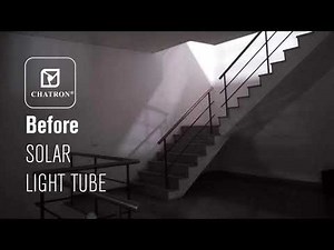 Before and After installing Solar Light Tube on Stairway Sun Tunnel Skylight Sunpipe