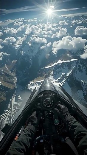POV Fighter Jet Flying Low Over the Alps at High Speed #lifeisbutadream #automobile #aviation