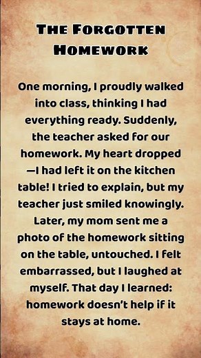 The Forgotten Homework | Funny English Story for Beginners #englishstory #funnyenglish #learnenglish