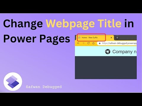 Change Title your Webpage | Power Pages (Portals)