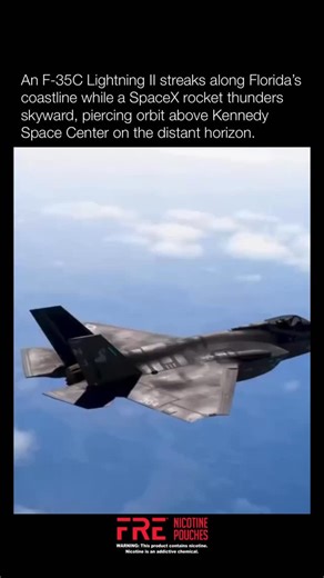 3M Commanders on Instagram: "An F-35C Lightning II swept over Florida’s Space Coast just as a SpaceX rocket rose from Kennedy Space Center. The Navy’s carrier-based stealth jet tracked the Atlantic shoreline while a Falcon 9 climbed skyward carrying a satellite payload. Built for catapult launches and arrested recoveries, the F-35C features larger folding wings and reinforced landing gear optimized for carrier operations at sea. SpaceX conducts launches from Launch Complex 39A, a storied pad onc