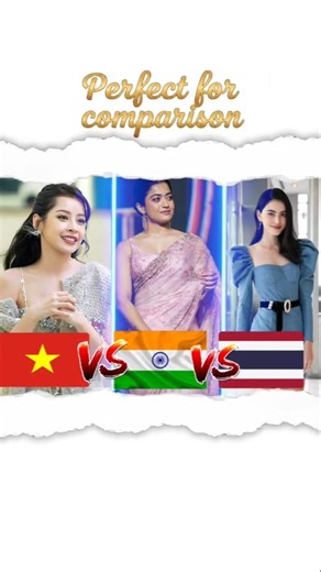 India 🇮🇳 vs Thailand 🇹🇭 vs Vietnam 🇻🇳 Actress Battle 🔥 | Beauty #Comparison #top #viral #shorts