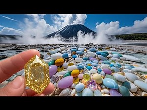 The volcano erupted some crystal balls and some golden diamonds。Rainbow Beach's Crystal Secrets