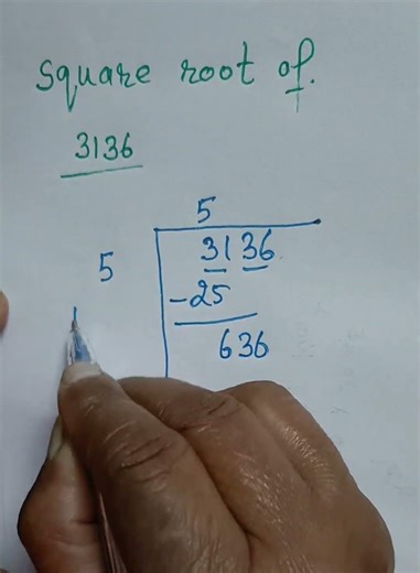 square root of 3136 by long division method