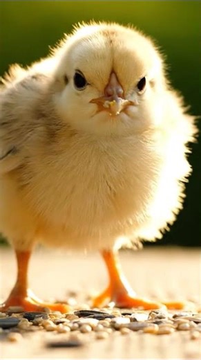 Fluffy Chick's First Meal (폭신폭신 병아리의 첫 식사) #chick #chicks