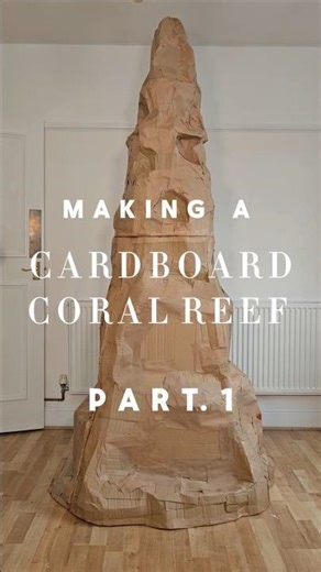 Part 1 Making a 2.5 metre CORAL REEF entirely from RECYCLED CARDBOARD 📦♻️🪸