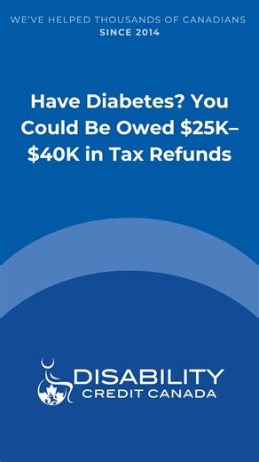 1.6K views · 1.4K reactions | Most people with Type 1 diabetes don’t know they may qualify for the Disability Tax Credit. CRA changed the rules — insulin therapy now counts as life-sustaining therapy, and the DTC can pay up to $2,500/year, retroactive 10 years. That’s $25K–$40K back, even if you don’t owe taxes. #DisabilityTaxCredit #DiabetesCanada #Type1Diabetes #TaxRefundCanada #DTCEligibility | Disability Credit Canada Inc. | Facebook