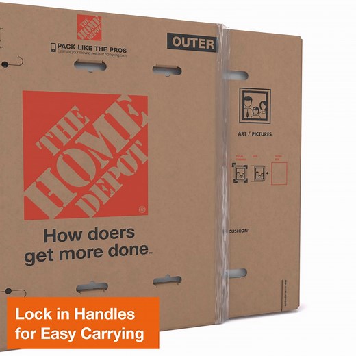 The Home Depot 37.5 in. L x 6 in. W x 41 in. D Heavy Duty TV and Picture Moving Shipping and Packing Box 1001018