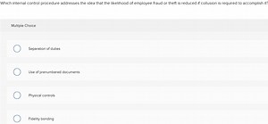 Which internal control procedure addresses the idea that the li... | Filo
