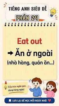 Cấu trúc câu tiếng Anh cơ bản Phần 24: Eat out. - Ăn ở ngoài. #hoctienganh #english #learnenglish