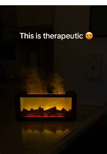 A diffuser with colorful fireplace flames. Changes color and comes with 3 essential oils. The most relaxing atmosphere