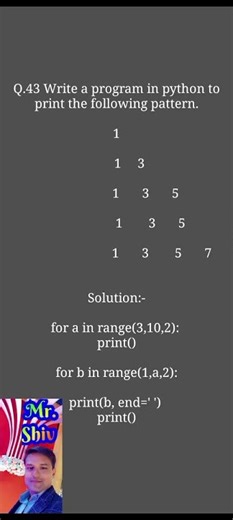 Write a program in a python to print the following Triangle?