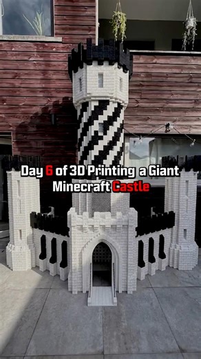 Day 6 of 3D printing a GIANT Minecraft Castle - 1 Subscriber = 1 Block