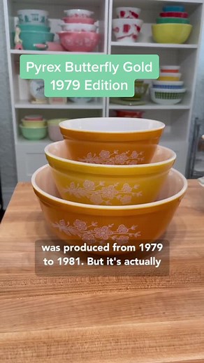 Reply to @sierraannetaylor Pyrex Butterfly Gold (second edition) #pyrex #vintagepyrex #pyrextiktok #LearnOnTikTok #TikTokPartner