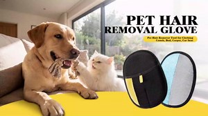 Pet Hair Removal Glove for Dogs & Cats - Upgraded Reusable Electrostatic Pet Hair Glove, Pet Hair Remover Tool for Laundry, Couch, Carpet & Car Seat, Gentle Grooming Mitt