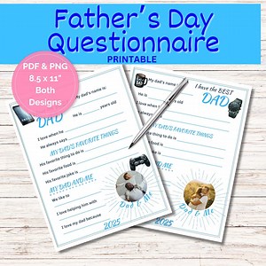 Father's Day Fill-in Questionnaire: Kid Keepsake Gift (digital Download) - Etsy