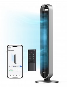 Dreo Tower Fan for Bedroom, 42 Inch 120° Oscillating Fan, 25dB Quiet DC Motor, Bladeless Standing Fan with 12 Speeds, 4 Modes, 12H Timer Cooling Fans for Home, Living Room, Office, Pilot Max S