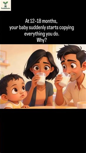 Why does your 1 yr old start to imitate everything you do?