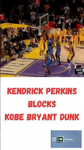 Kendrick Perkins Blocks Kobe Bryant Dunk