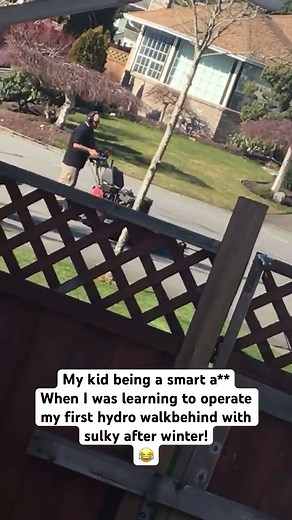 Learning to operate a hydro walk behind mower with sulky!