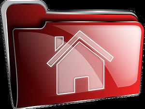 Download Folder, Home, Red. Royalty-Free Vector Graphic