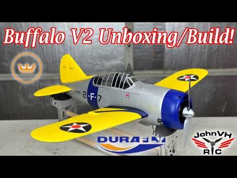 Durafly Brewster Buffalo V2 UNBOXING/BUILD REVIEW 920mm (36”) USS Lexington ‪@HobbyKingOfficial‬