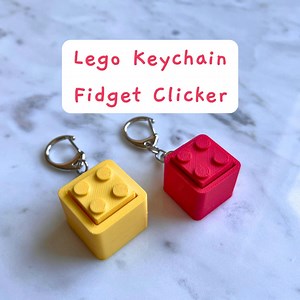 Lego Fidget Clicker Keychain | Custom Color | Clicker With Sound or Silent Clicker | Toy for Kids and Adults | 3D Printed - Etsy