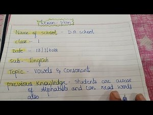 English lesson plan / vowels and consonants