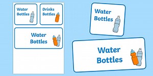 Editable Water Bottle Display Sign
