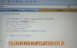 WPS JS宏系列第2集，五行代码教你构建自动打开工作表