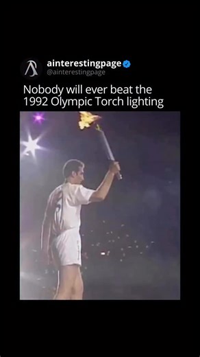 Interesting Page on Instagram: "The 1992 Olympic torch lighting is still remembered as one of the most unique moments in Olympic history. A single flaming arrow was shot across the stadium to ignite the cauldron, turning a tradition into a legendary spectacle. It wasn’t just a ceremony; it was a moment that stunned the world. Even today, people look back at that scene as a reminder of how creativity can turn a simple act into something unforgettable. It shows how one bold idea can leave a mark t