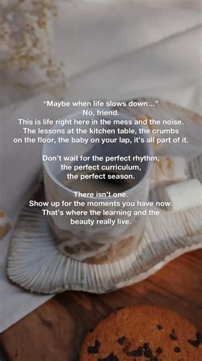 It’s so easy to wait for the perfect moment, for the house to be cleaner, the schedule to slow down, the kids to be calmer. But these noisy, ordinary days are the ones that shape us. The laughter in the chaos, the tiny hands that need us, the lessons learned in the middle of real life, this is where the beauty is found. Don’t wait for things to be perfect. Show up with your whole heart, right here, right now. One day you’ll look back and realize these were the moments that mattered most. 💛 What