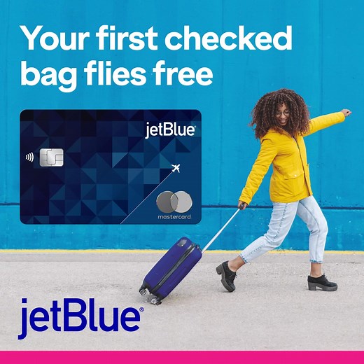 Pack your bags! Get a free checked bag with the JetBlue Plus Card. Terms apply. | JetBlue