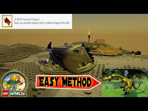 Lego Worlds A well Trained dragon Trophy in under 2 minutes (2021) Golden Dragon Code