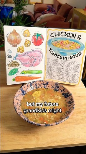 Craft idea: create your own illustrated cookbook with family recipes #recipes #craftideas #scrapbook