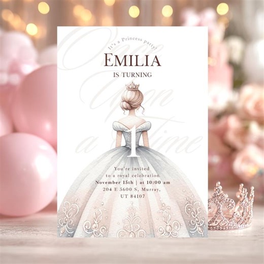 Princess Birthday Invitation | Editable Digital Invitation - Etsy