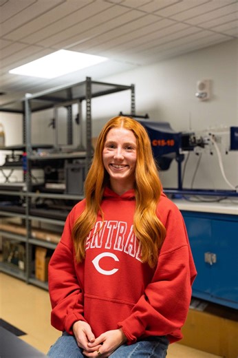 Meet Ava Parkins '27: engineer, physicist, sprinter and coffee shop regular. Her Central story started with a track meet and turned into a place that feels like home. It’s the kind of story that happens when the right place meets the right student. | Central College