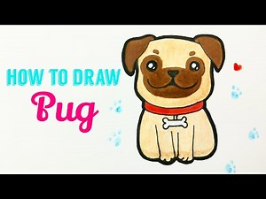 HOW TO DRAW PUG 🐶 | Easy & Cute Pet Dog Drawing Tutorial For Beginner / Kids