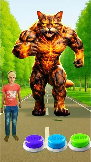 I jump press button | cat, dog, elephant, alien #short #youtubevideo