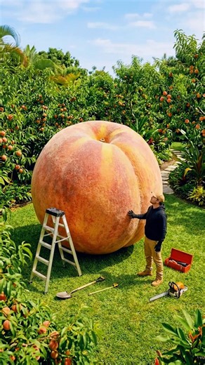 I Turned a Massive Peach Into a Dream Pink Room 🍑 #timelapse #art #diycrafts