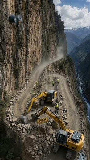 Mountain Road Construction Time Lapse #timelapse #automobile #satisfying #heavycivil