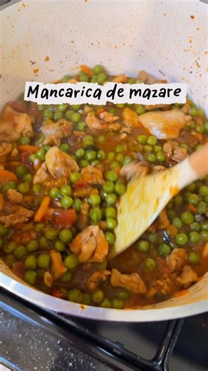 𝐀𝐥𝐞𝐱𝐚𝐧𝐝𝐫𝐚 𝐑𝐚𝐝𝐮 𝐈𝐨𝐬𝐢𝐟 on Instagram: "Un fel de “comfort food” pt vremea mohorata de afara 🌧️varianta traditionala cu gustul de acasa🥰👌🏼 🧑🏻‍🍳Ingrediente: •1 ceapa mare •2 morcovi potriviti •1 ardei rosu mare •carne dupa preferinta (mereu si fara pt varianta vegetariana) •1 punga mazare congelata 1kg •sare, piper, boia dulce, cimbru, foi de dafin + pasta ardei iute (optional) •un borcan sos de rosii/bulion/zarzavat de curte •o legatura de marar proaspat"
