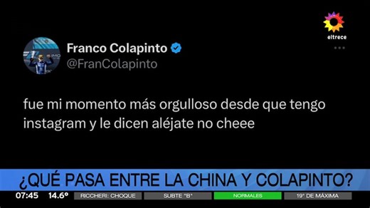 "Se sintió muy incómoda”: La China Suárez se alejó de Franco Colapinto después de su coqueteo en redes