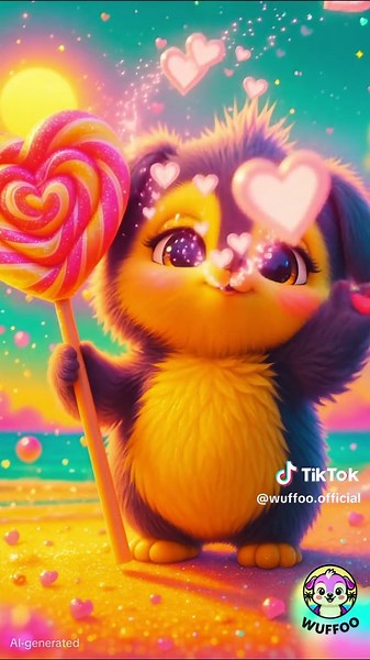 Sweet kiss from little Wuffoo. PART 3 Molli #wuffoo #molli #sweets #kiss #lollipop