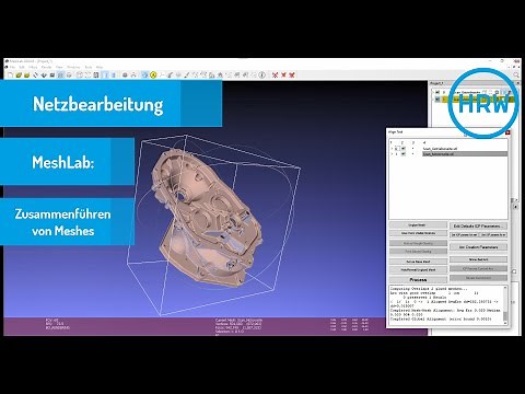 Netzbearbeitung mit MeshLab - Zusammenführen von Meshes (03)