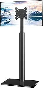 Universal TV Stand Monitor with Mount 100 Degree Swivel Height Adjustable and Tilt Function for 19 to 43 inch LCD, LED OLED TVs,Space Saving Standing Bedroom Living Room Corner,Black