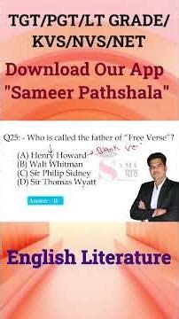 Father of Free Verse Poetry ✍️ | Walt Whitman Explained #sameerpathshala