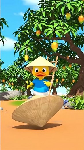 Cute Yellow Duck Picks Giant Mangoes in a Sunny Orchard | Adorable 3D Animation #cuteducktete