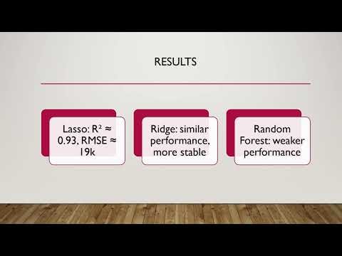 Prediction of house’s prices based on basics criteriausing Machine Learning