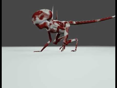 Neomorph burster walk cycle 1 (Alien - 3d animation)